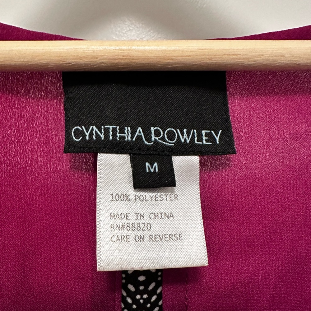 CYNTHIA ROWLEY Pink, White, and Black Cynthia Oversized Blouse - Size M - Picture 2 of 4